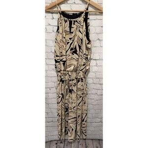 Roz & Ali Women's Large Multi Color Leaf Foliage Spaghetti Strap Romper